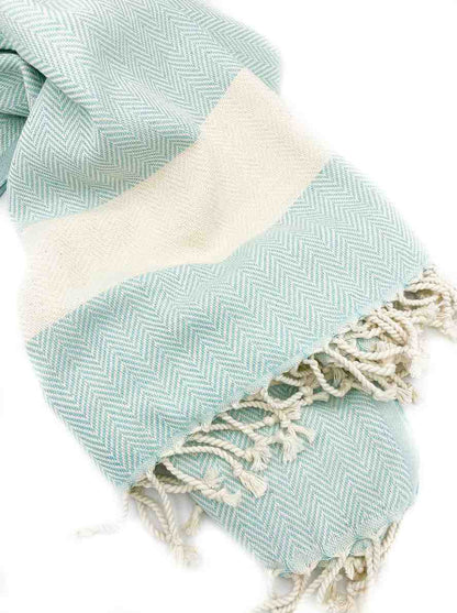 Herringbone Turkish Cotton Towel, Oversized 38 x 72 Inch Bath and Beach – view 9