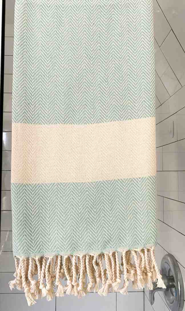 Herringbone Turkish Cotton Towel, Oversized 38 x 72 Inch Bath and Beach – view 10