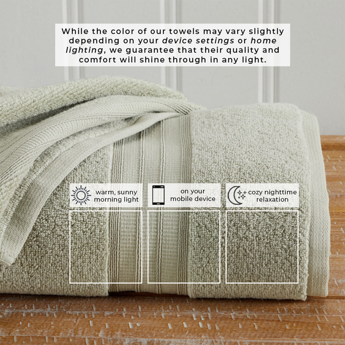 100% Cotton Premium Zero-Twist Bath Towel Set – Chiara Collection – view 47