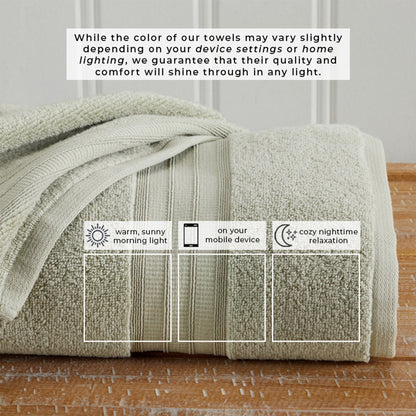 100% Cotton Premium Zero-Twist Bath Towel Set – Chiara Collection – view 47