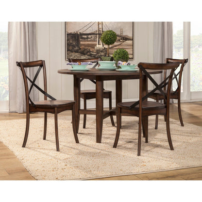 Burnished Dark Oak Round Dining Table, Arendal