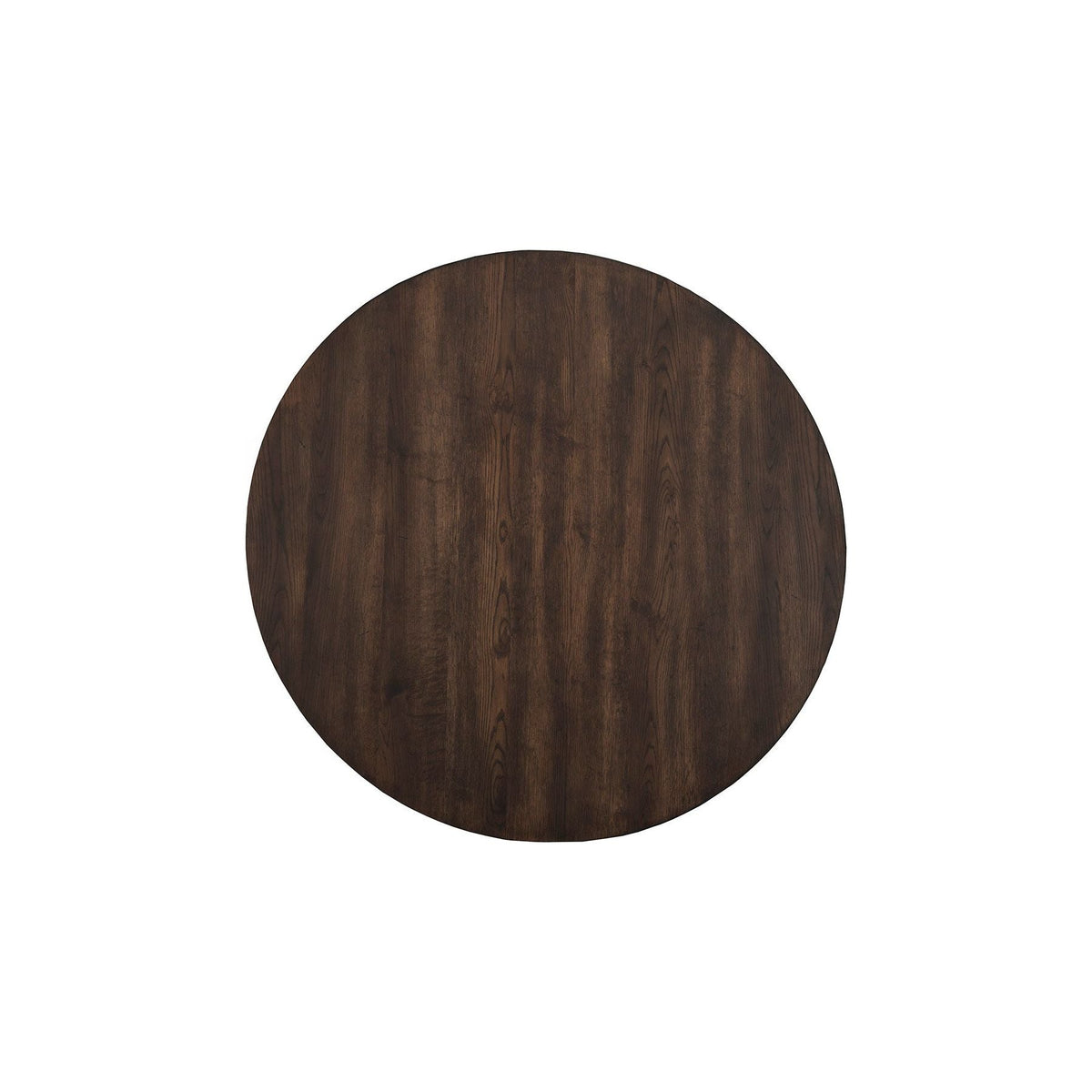 Arendal Rustic Industrial Round Dining Table, Burnished Dark Oak – view 3
