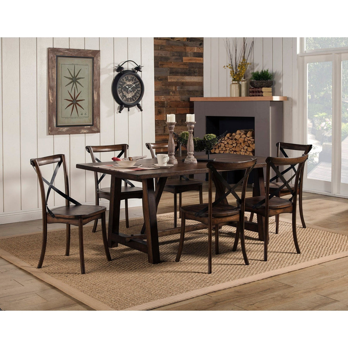 Dark Burnished Oak Arendal Trestle Dining Table