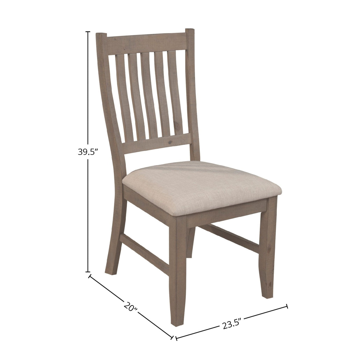 Arlo Slat Back Dining Side Chairs with Cream Seat Cushions, Set of 2 – view 6