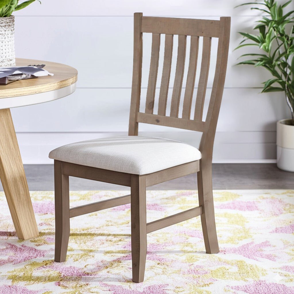 Arlo Slat Back Dining Side Chairs with Cream Seat Cushions, Set of 2 – view 2
