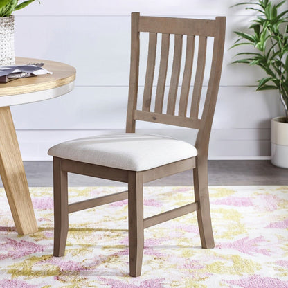 Arlo Slat Back Dining Side Chairs with Cream Seat Cushions, Set of 2 – view 2