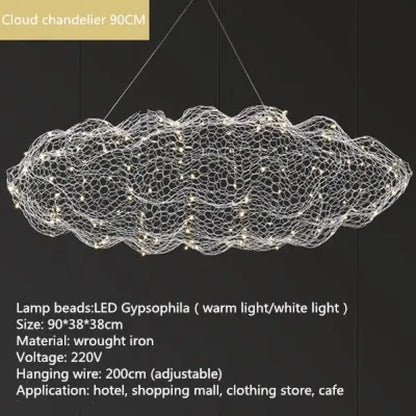 Art Cloud Pendant Chandelier, Danish Design for Bedroom and Living Room – view 13