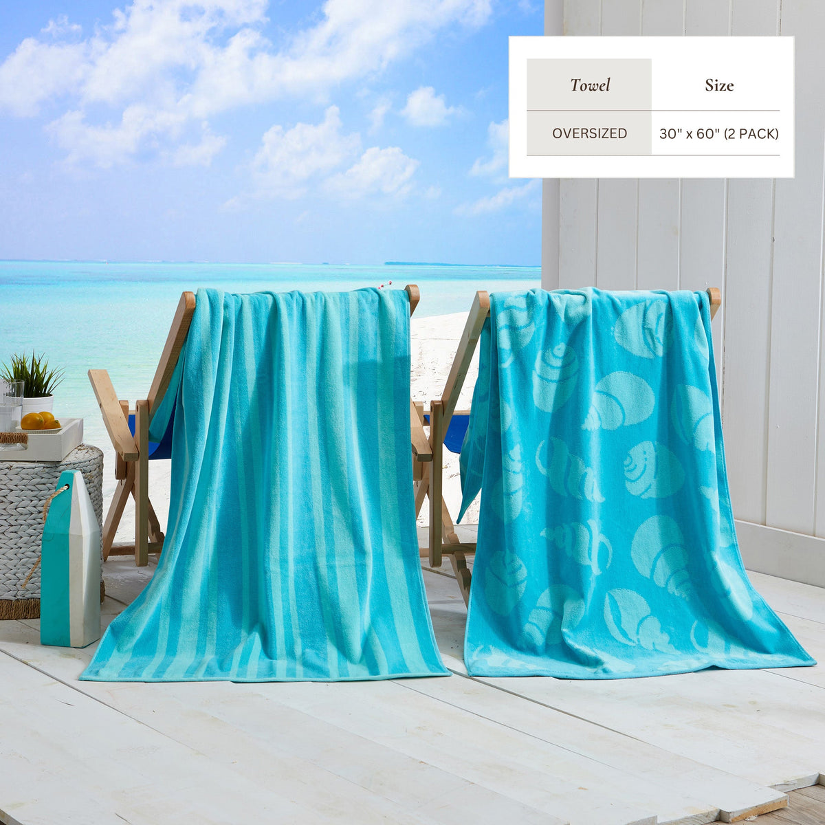 Maui Collection Cotton Velour Beach Towels, 30 x 60 Inch 2 or 4 Pack – view 53