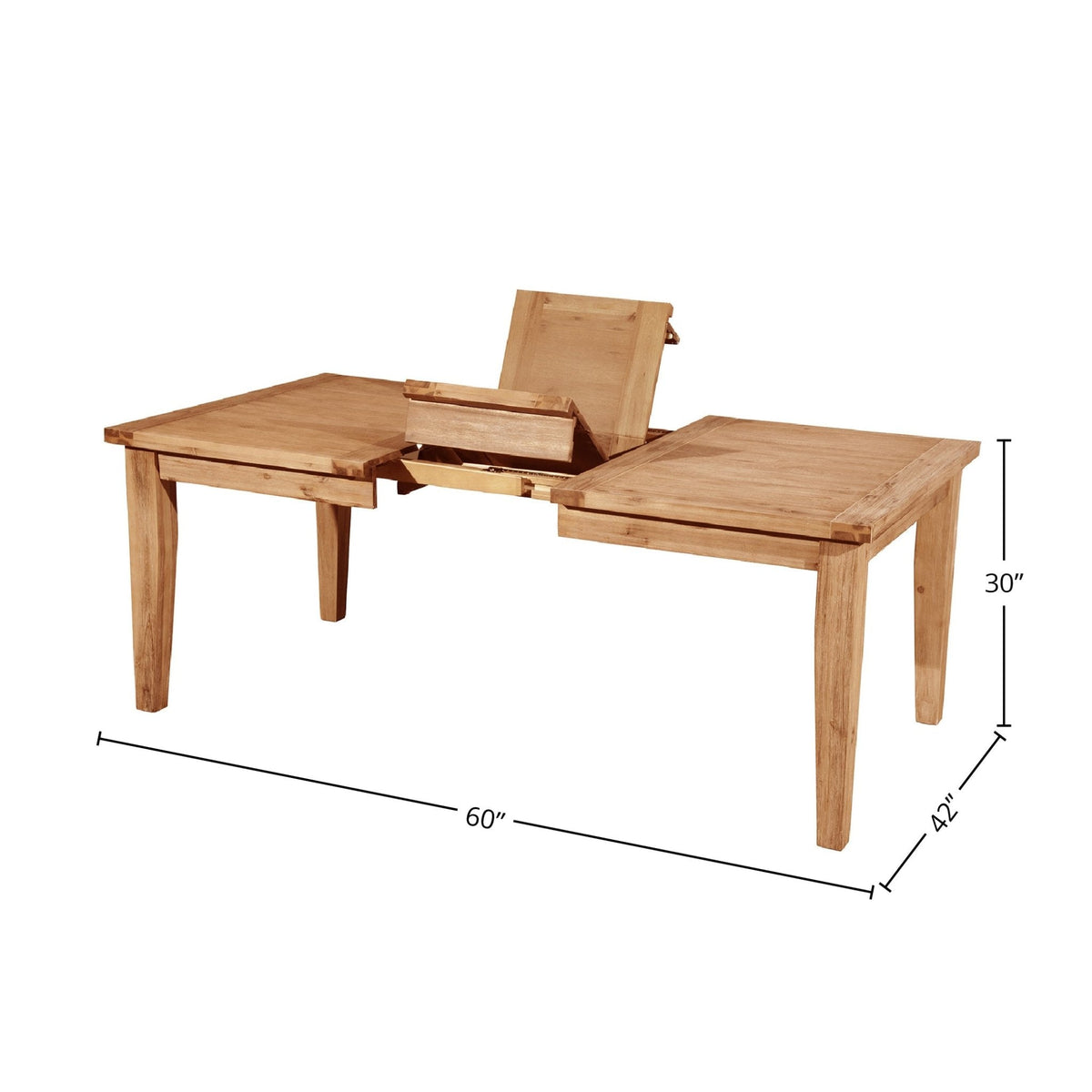 Aspen Acacia Wood Extension Dining Table, Antique Natural – view 5