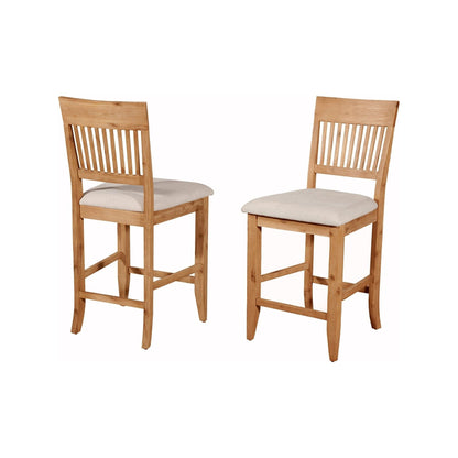Aspen Acacia Wood Pub Chairs with Upholstered Seats, Set of 2 – view 4