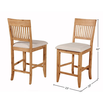 Aspen Acacia Wood Pub Chairs with Upholstered Seats, Set of 2 – view 6