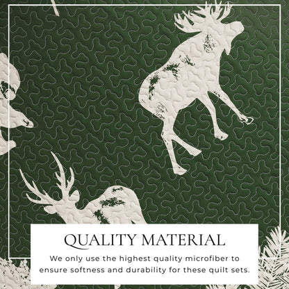 Forest Green Plaid Rustic Lodge Quilt Set – Rio Ridge Collection – view 2