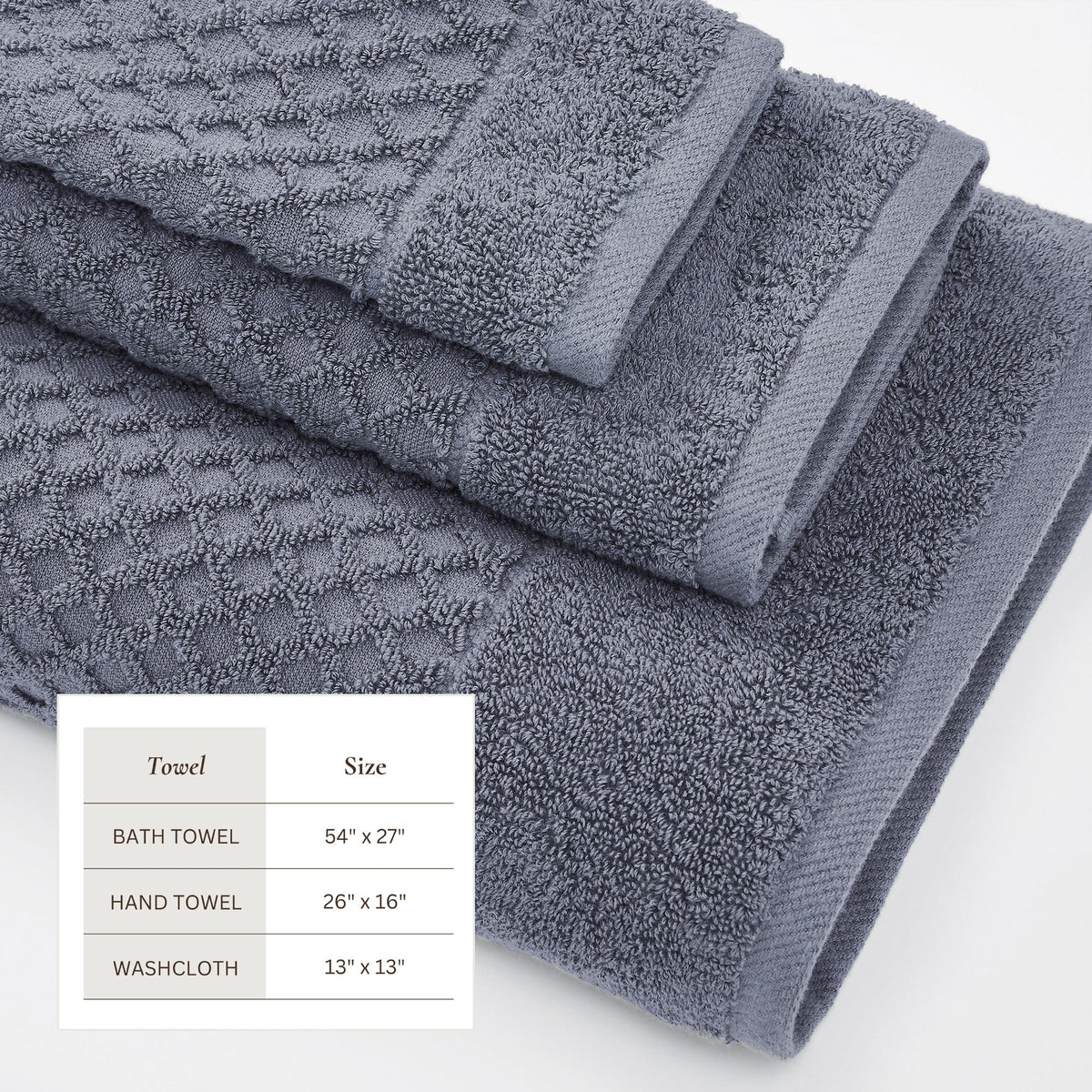 Cotton Diamond Waffle Weave Bath Towel Set – Grayson Collection – view 194