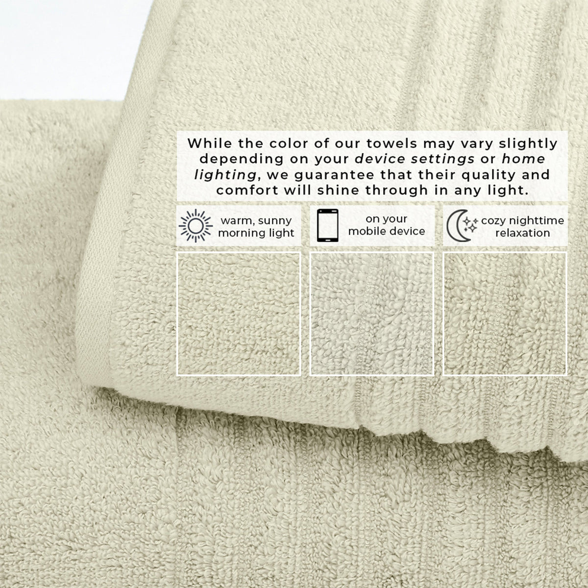 Karina Collection Luxury Combed Cotton Ribbed Bath Towel Set – view 137
