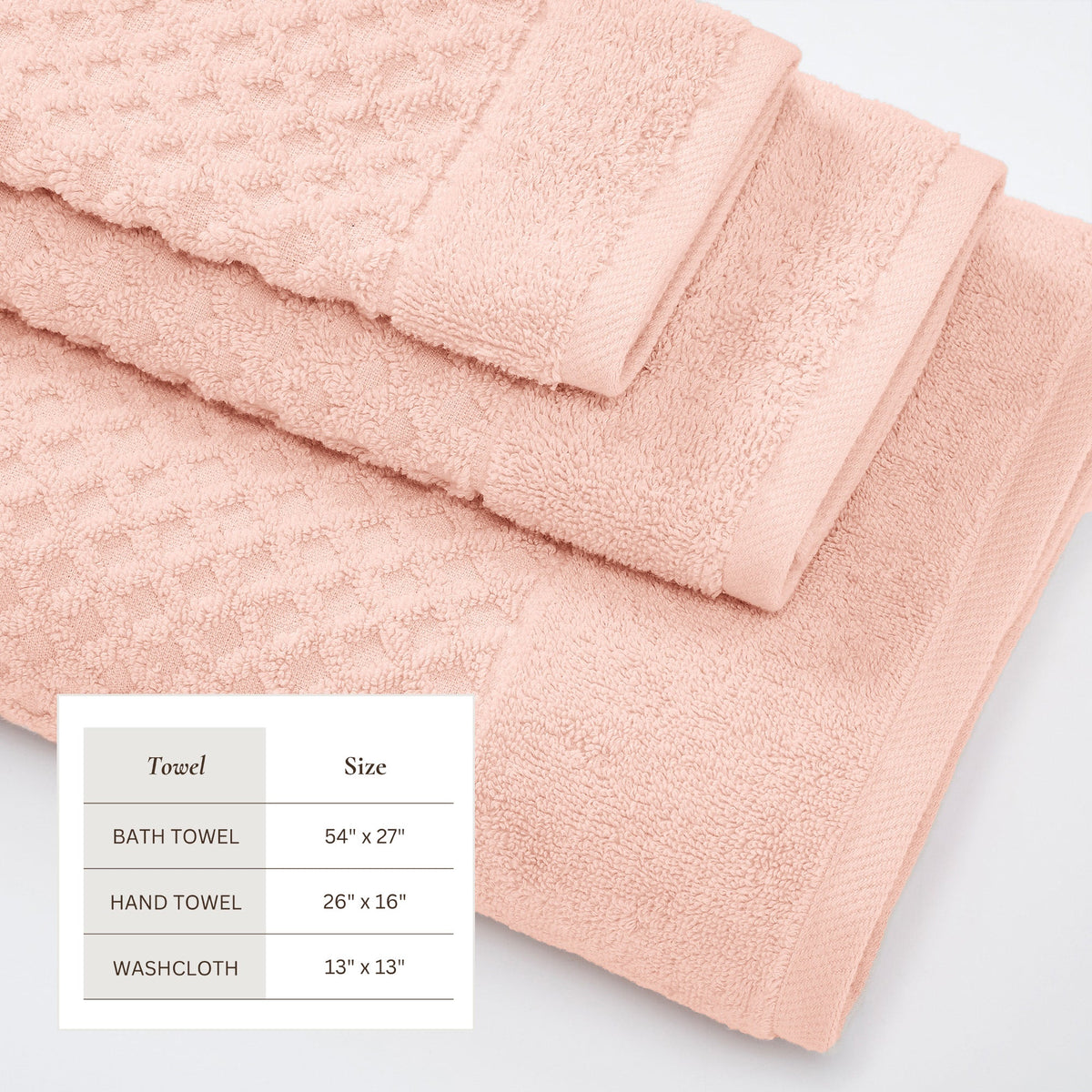 Cotton Diamond Waffle Weave Bath Towel Set – Grayson Collection – view 46