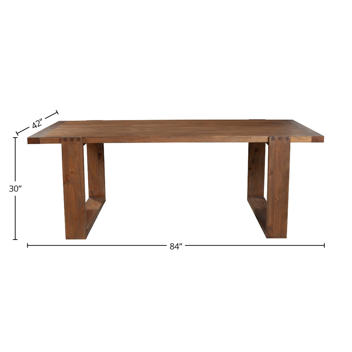 Ayala Pine Wood Dining Table with Dovetail Detail, Antique Cappuccino – view 6