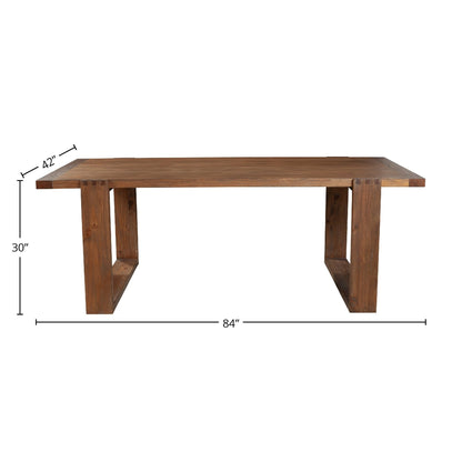Ayala Pine Wood Dining Table with Dovetail Detail, Antique Cappuccino – view 6