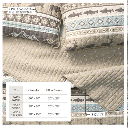 Rustic Mountain Landscape Lodge Quilt Set – Yosemite Collection – view 3
