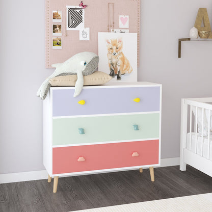 3-Drawer Kids Dresser with Anti-Tip Safety, White or Green – view 7