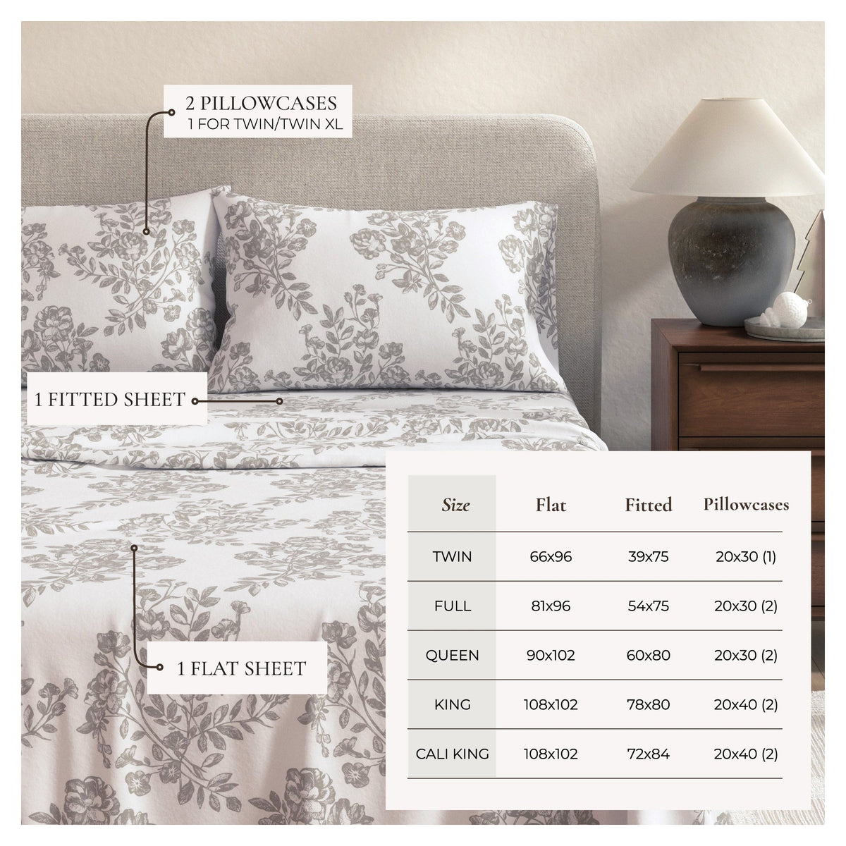 Turkish Cotton Flannel Sheet Set – Belle Collection – view 46