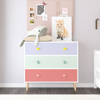 3-Drawer Kids Dresser with Anti-Tip Safety, White or Green – view 8
