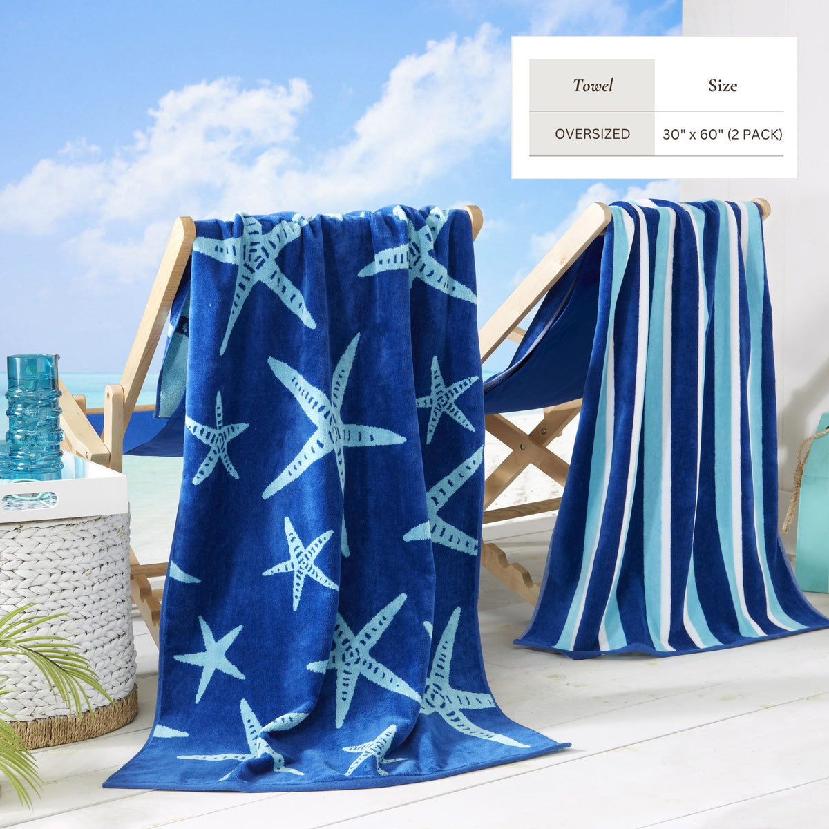 Maui Collection Cotton Velour Beach Towels, 30 x 60 Inch 2 or 4 Pack – view 71