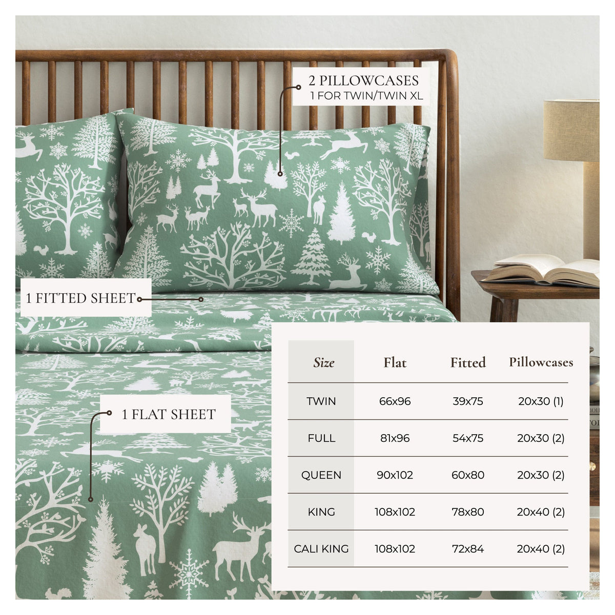 Turkish Cotton Flannel Sheet Set – Lakeview Collection – view 26