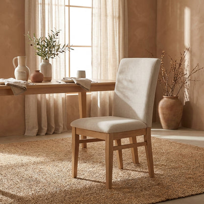 Olejo Natural Finish Side Chairs, Set of Two