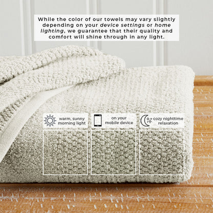 100% Cotton Rice Weave Textured Bath Towel Set – Marbella Collection – view 47