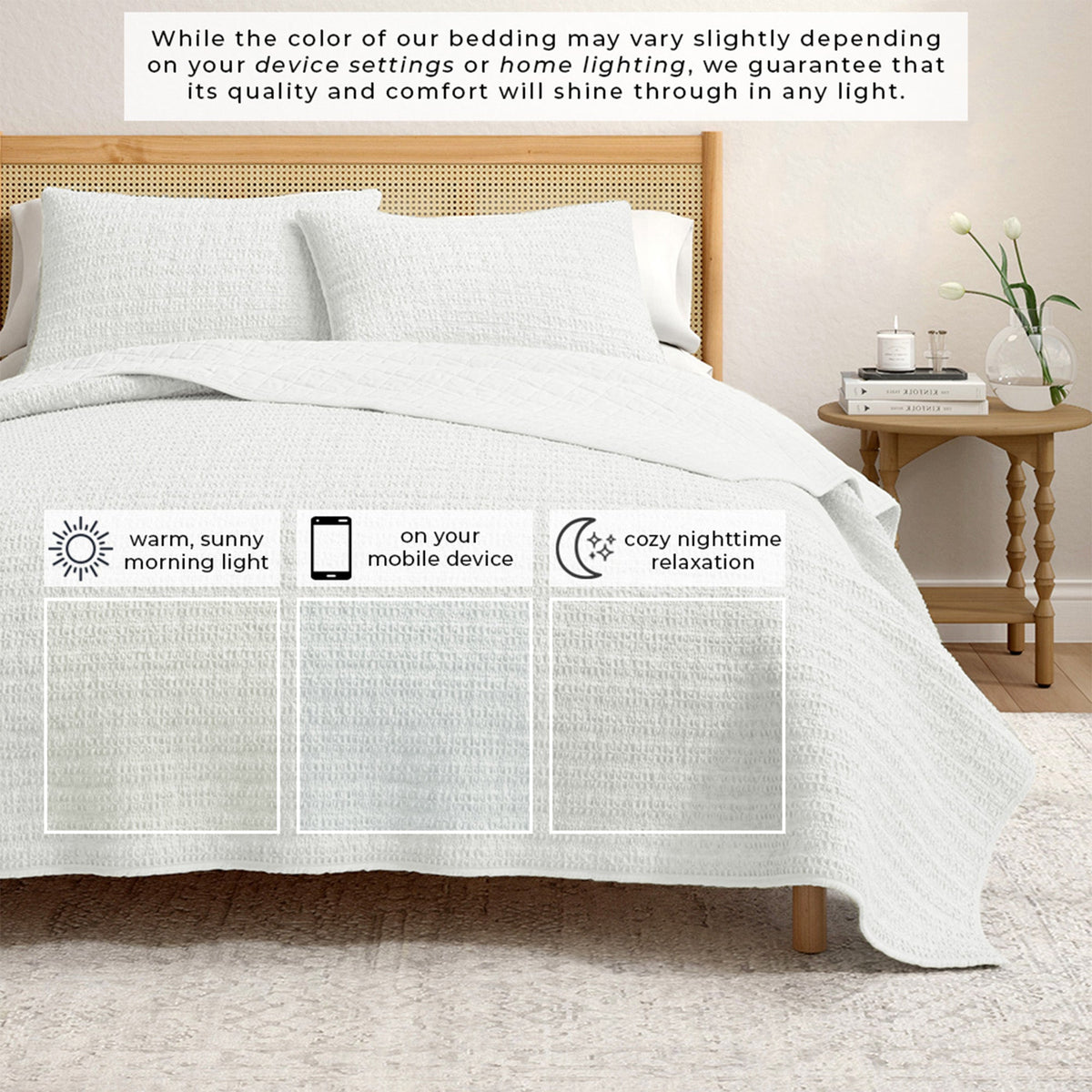 Garment-Washed Cotton Waffle Weave Quilt Set – Genevieve Collection – view 6