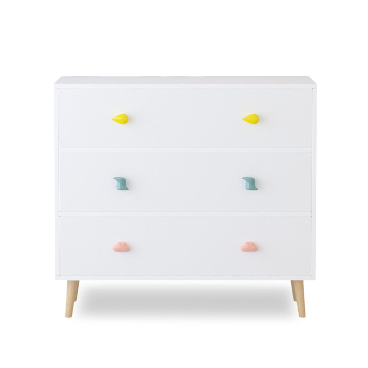 3-Drawer Kids Dresser with Anti-Tip Safety, White or Green – view 2