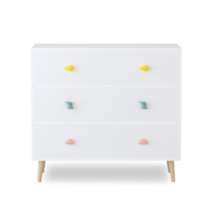 3-Drawer Kids Dresser with Anti-Tip Safety, White or Green – view 2