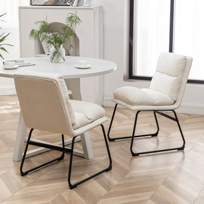 Innes 5-Piece Round Dining Set with Faux Leather Chairs, Vanilla White – view 5