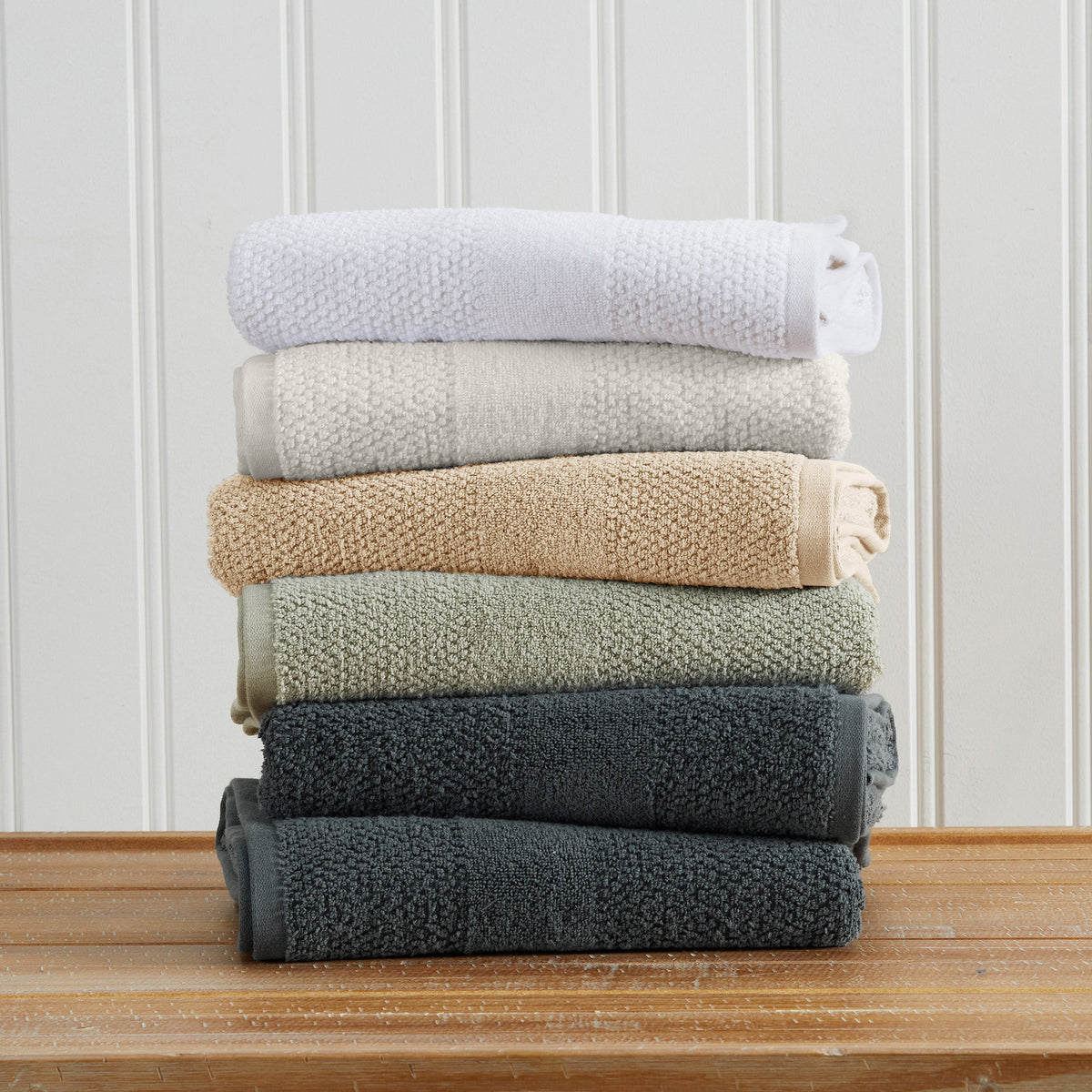 100% Cotton Rice Weave Textured Bath Towel Set – Marbella Collection – view 21