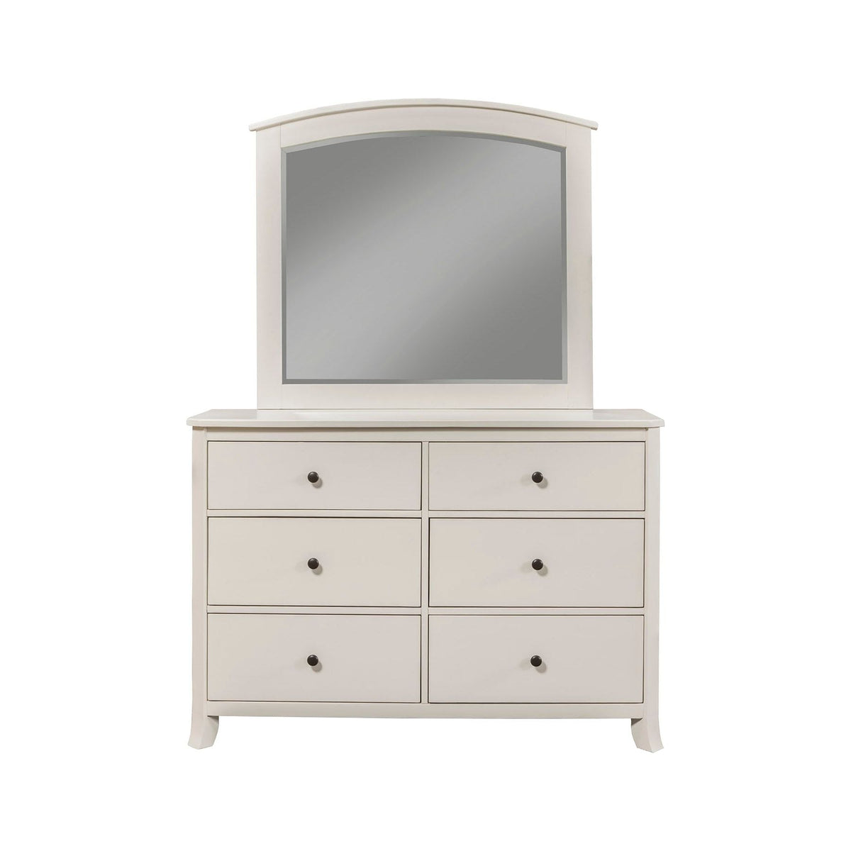 Baker Rectangular Mahogany Dresser Mirror in Antique White – view 4