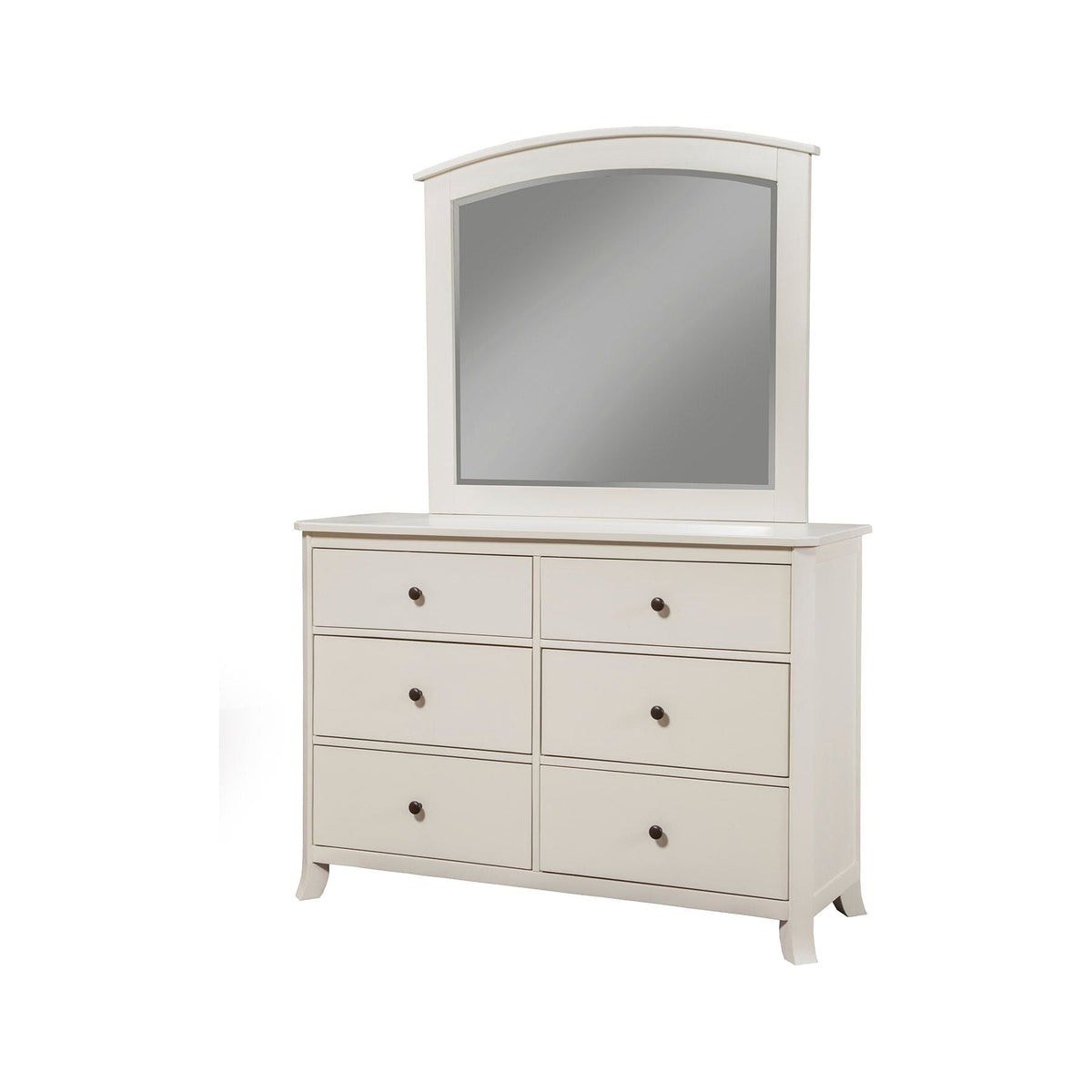 Baker Rectangular Mahogany Dresser Mirror in Antique White – view 5