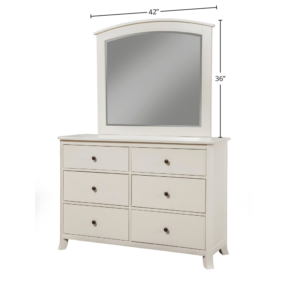 Baker Rectangular Mahogany Dresser Mirror in Antique White – view 6
