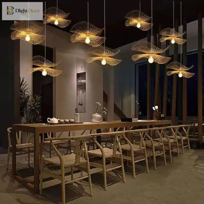 Woven Bamboo Rattan Pendant Light for Kitchen Island and Living Room – view 2