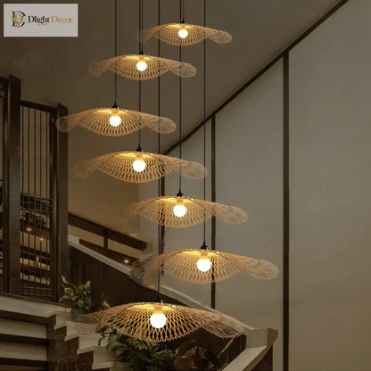 Woven Bamboo Rattan Pendant Light for Kitchen Island and Living Room – view 4