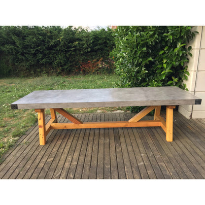 Barocco Valhalla Lightweight Concrete Dining Table, 39 x 86.5 Inch – view 2