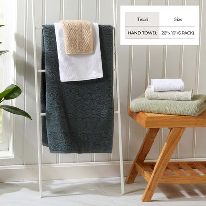 100% Cotton Rice Weave Textured Bath Towel Set – Marbella Collection – view 53