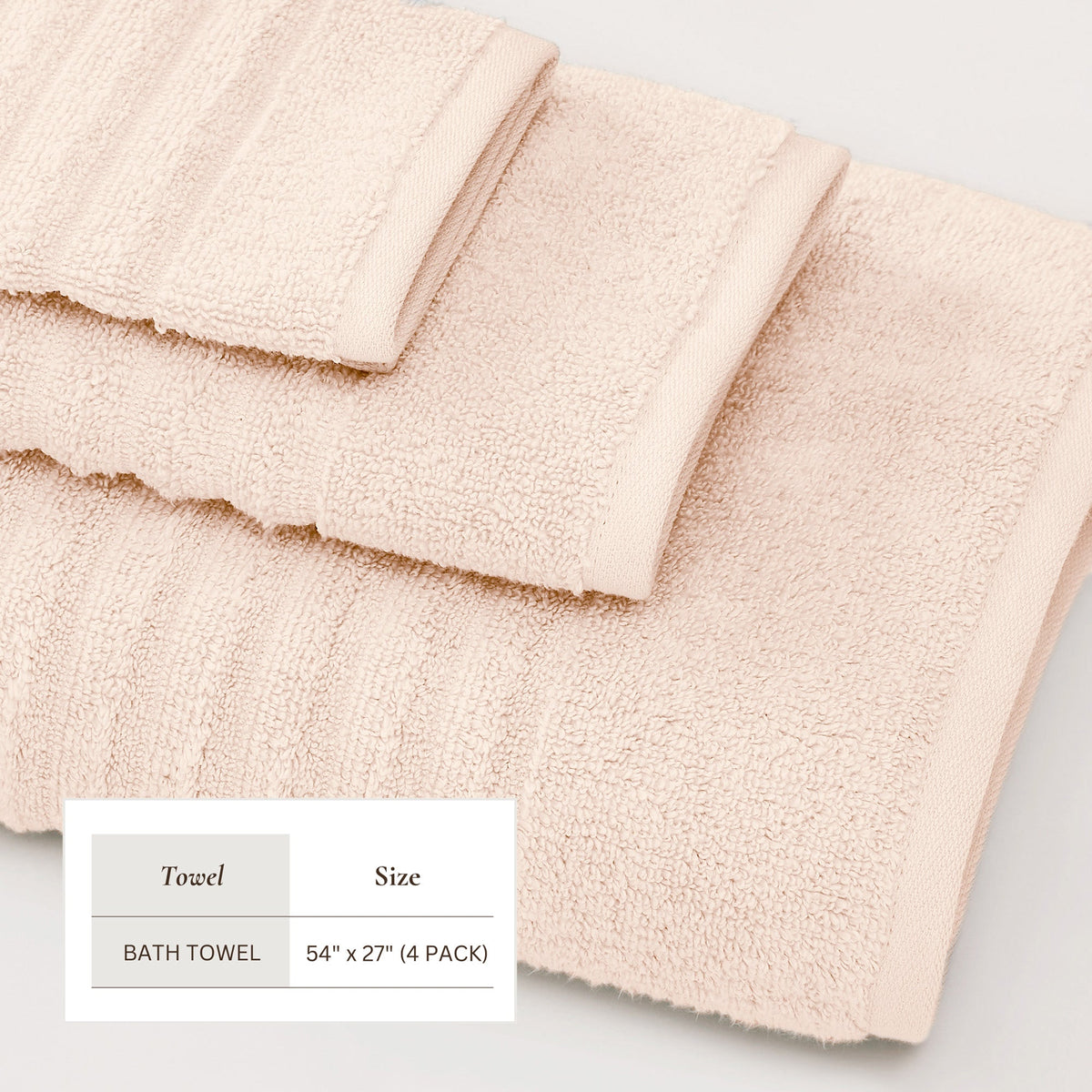 Karina Collection Luxury Combed Cotton Ribbed Bath Towel Set – view 58