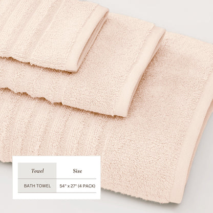 Karina Collection Luxury Combed Cotton Ribbed Bath Towel Set – view 58