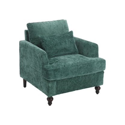 Mid Century Modern Tufted Armchair with Solid Wood Frame – view 4