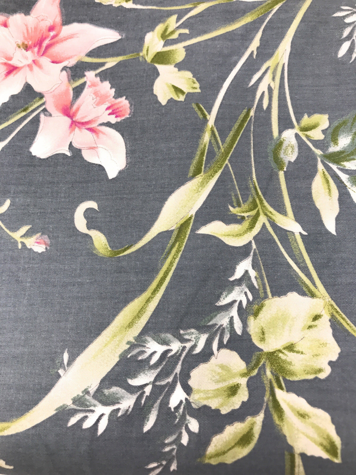 Grey Cherry Blossom Floral 100% Cotton Flat Sheet – view 6