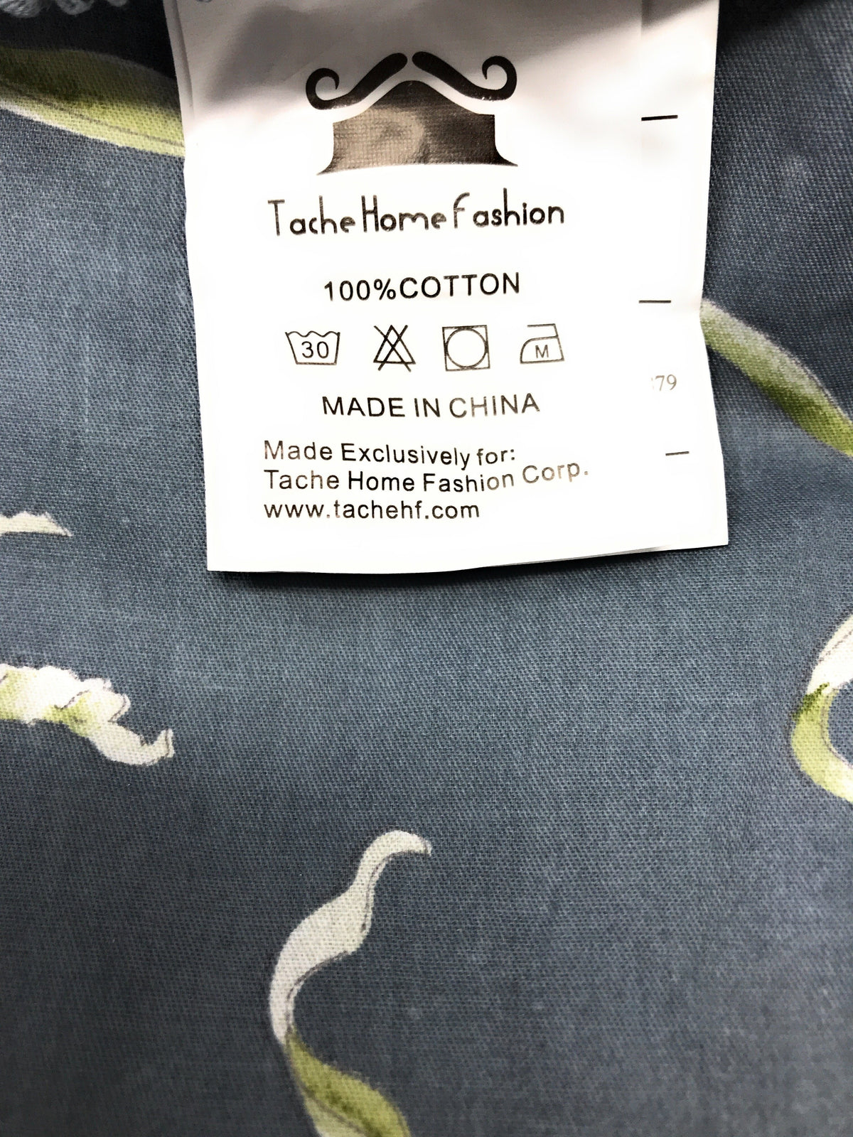 Grey Cherry Blossom Floral 100% Cotton Flat Sheet – view 7