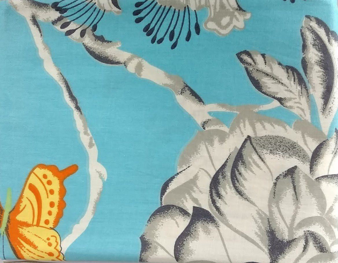 Butterfly Wonderland Aqua Floral 100% Cotton Flat Sheet Set – view 7