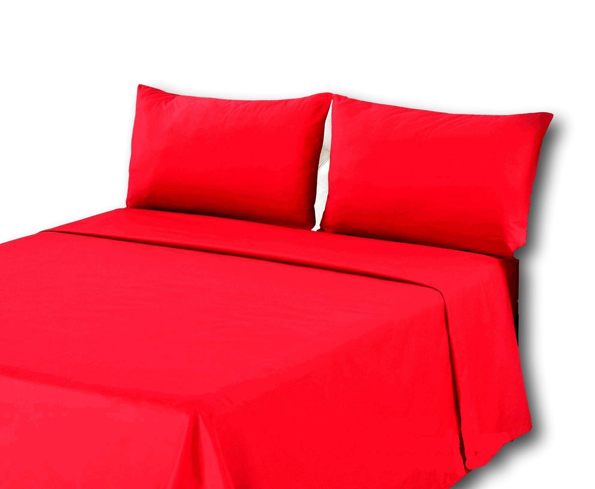Scarlet Red 100% Cotton Fitted Sheet or Flat Sheet – view 3