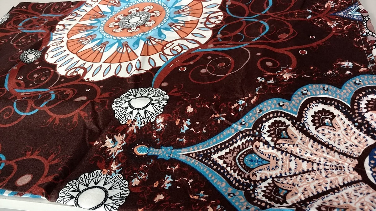 Burgundy Paisley Medallion Polyester Bed Sheet Set – view 7