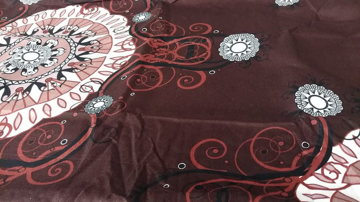 Burgundy Paisley Medallion Polyester Bed Sheet Set – view 8